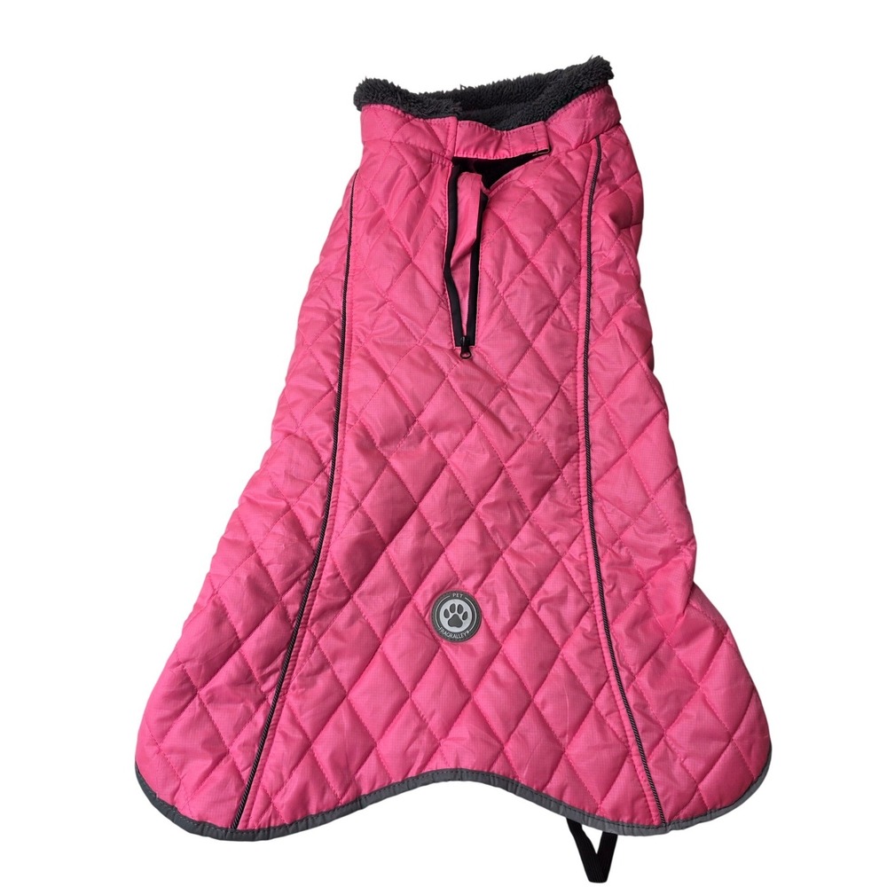 Fragralley Pink Quilted Dog Winter Coat Fleece Lined Reflective Vest XL W1